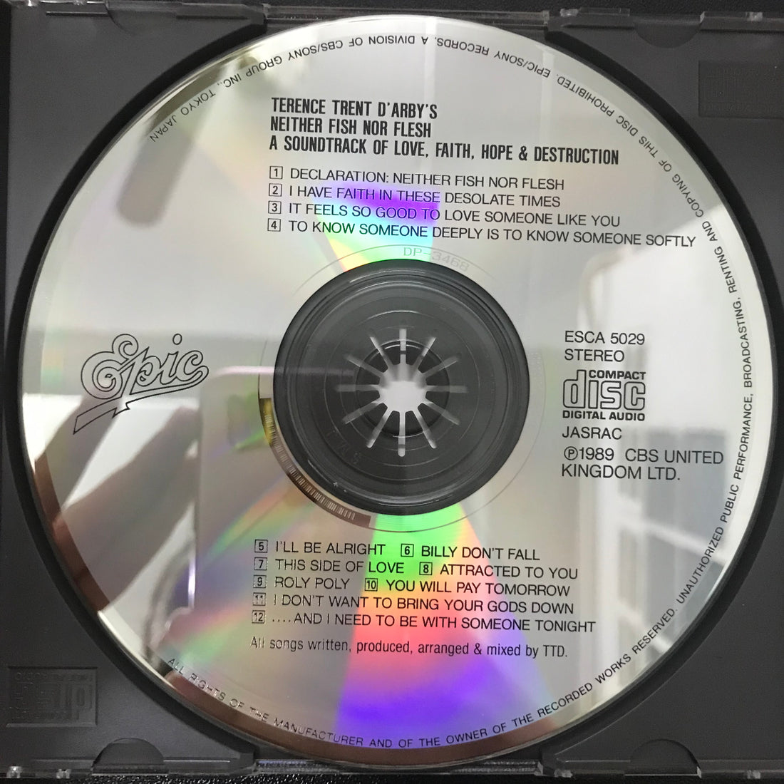 ซีดี Terence Trent D'Arby - Terence Trent D'Arby's Neither Fish Nor Flesh: A Soundtrack Of Love, Faith, Hope, And Destruction CD VG+