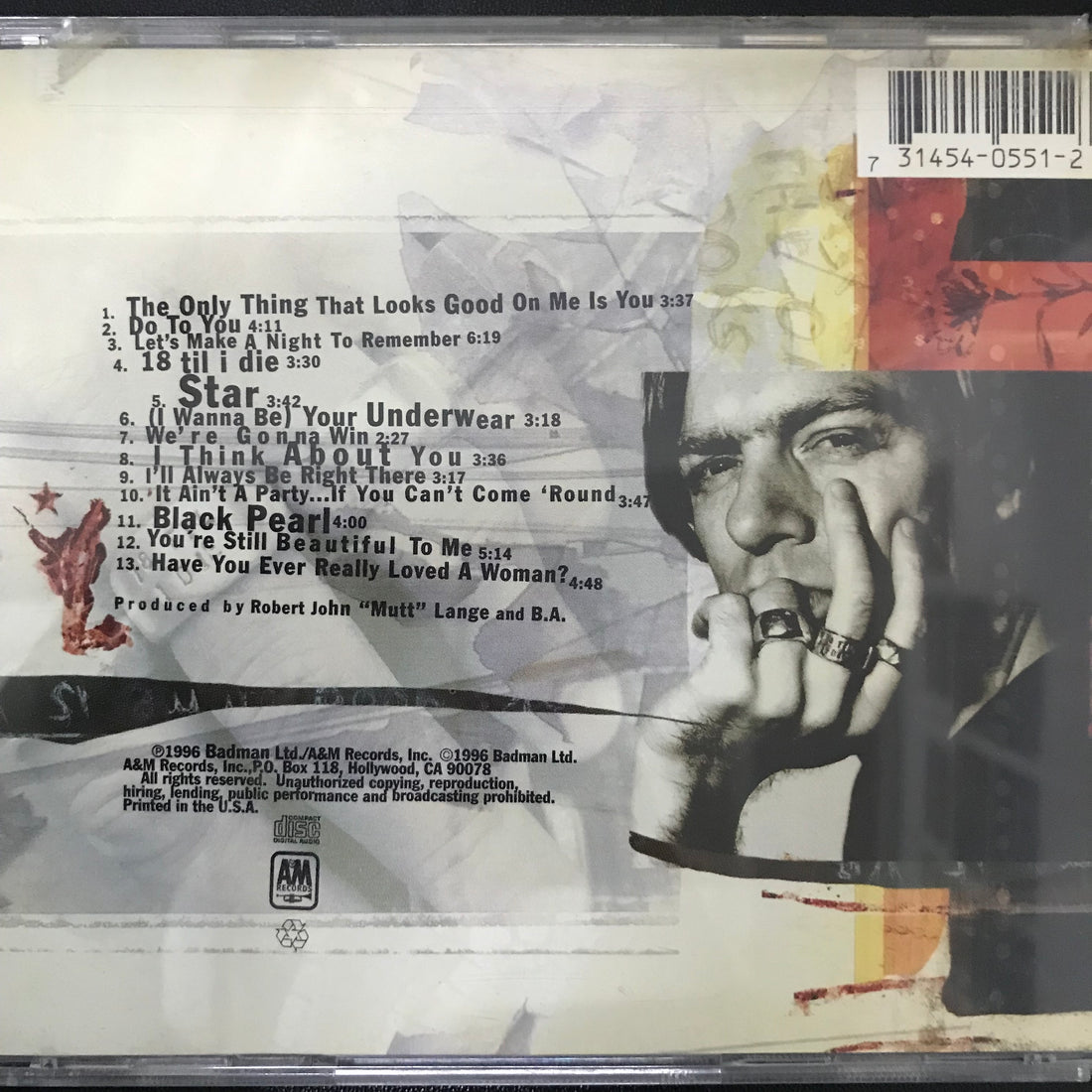 ซีดี Bryan Adams - 18 Til I Die CD VG+