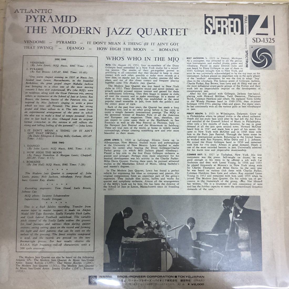 แผ่นเสียง The Modern Jazz Quartet - Pyramid Vinyl VG+