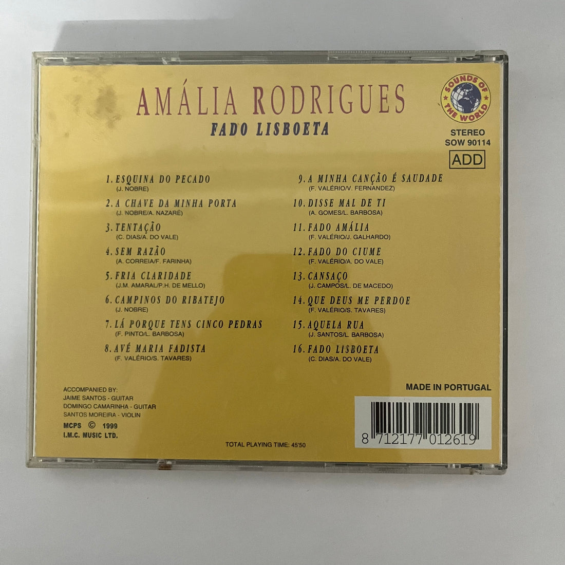 ซีดี Amália Rodrigues - Fado Lisboeta CD VG+
