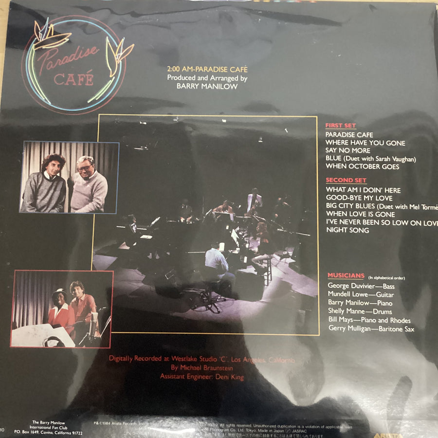 แผ่นเสียง Barry Manilow - 2:00 AM Paradise Cafe Vinyl VG+