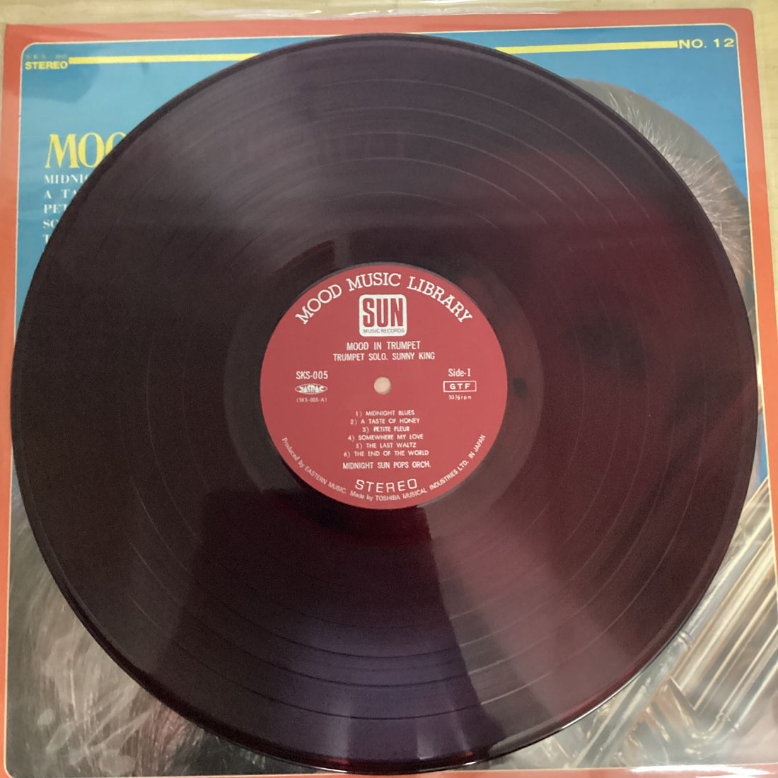 แผ่นเสียง Midnight Sun Pops Orchestra & Sunny King - Mood In Trumpet Vinyl VG แผ่นสี
