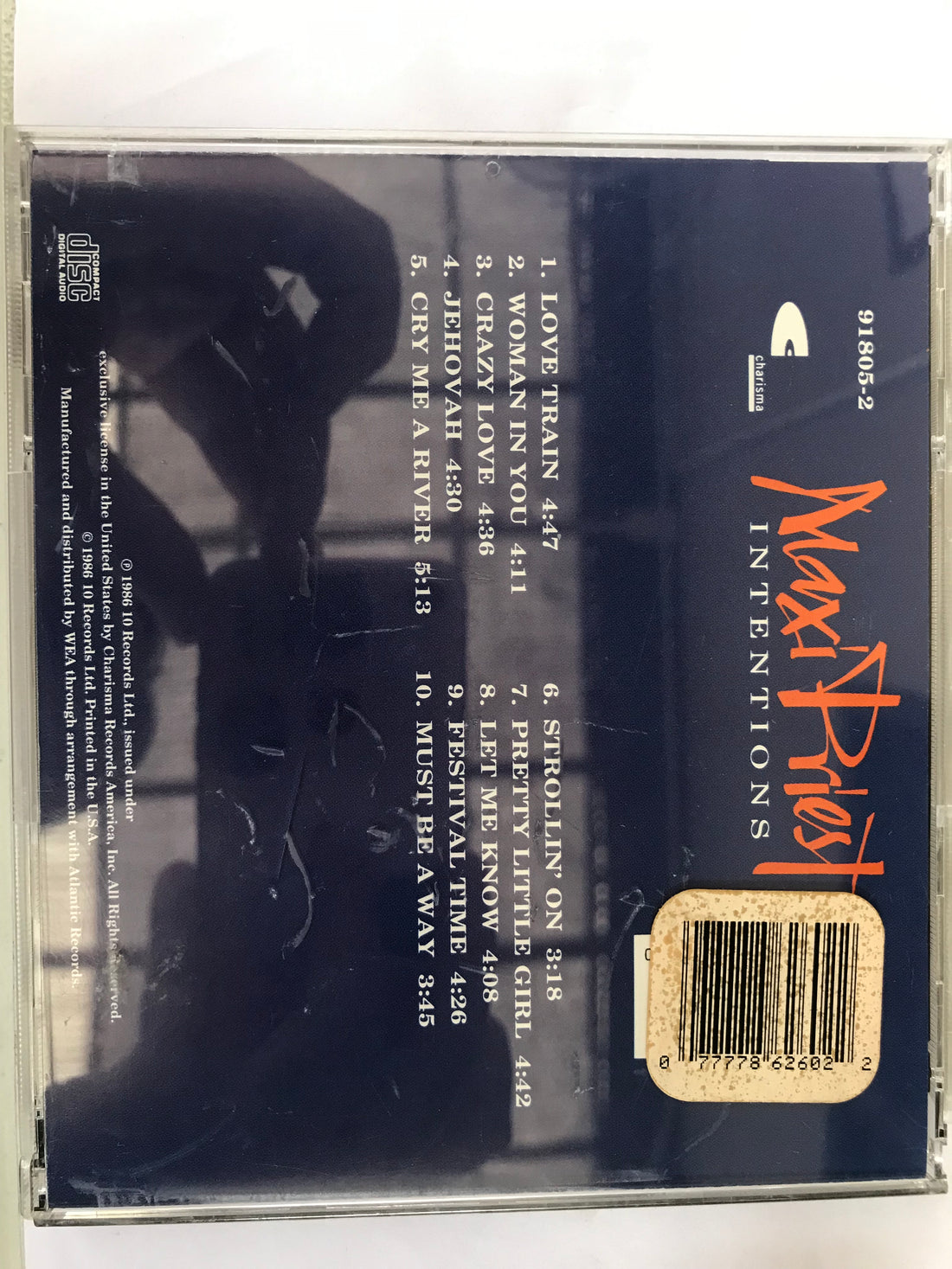 ซีดี Maxi Priest - Intentions CD VG+