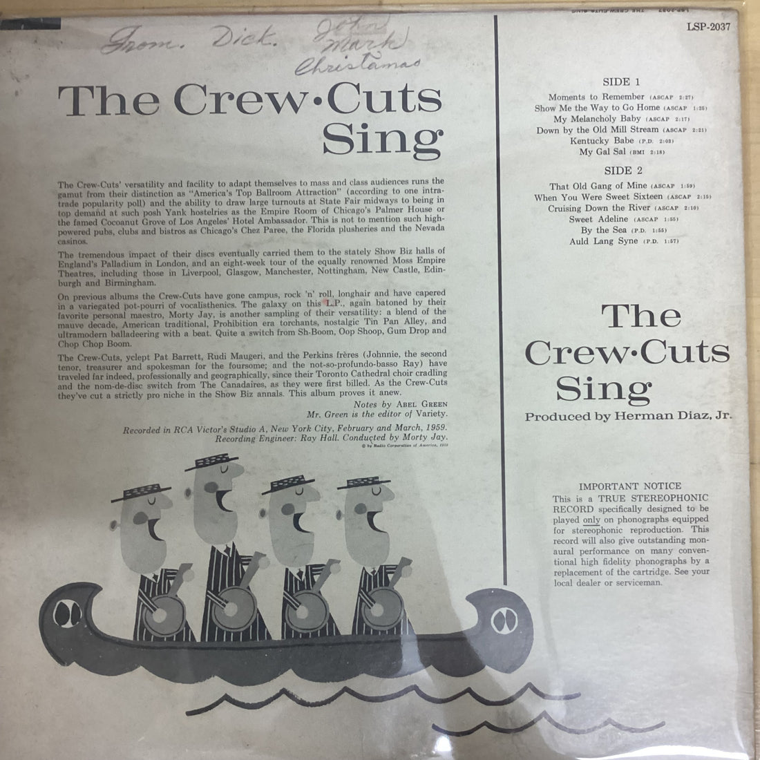 แผ่นเสียง The Crew Cuts - The Crew-Cuts Sing Vinyl VG+