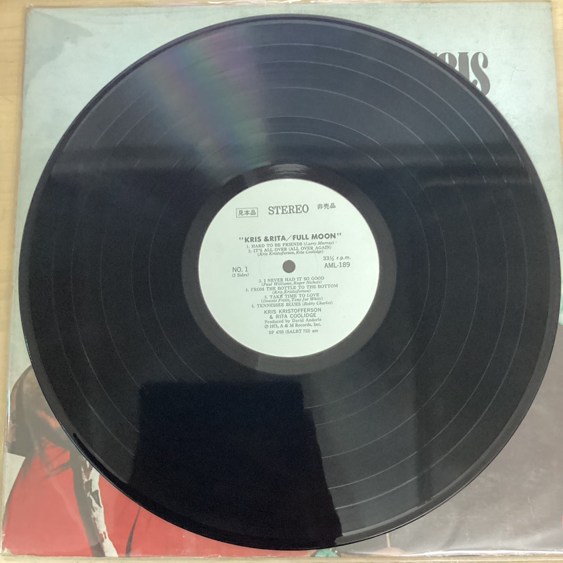 แผ่นเสียง Kris Kristofferson & Rita Coolidge - Full Moon Vinyl VG+