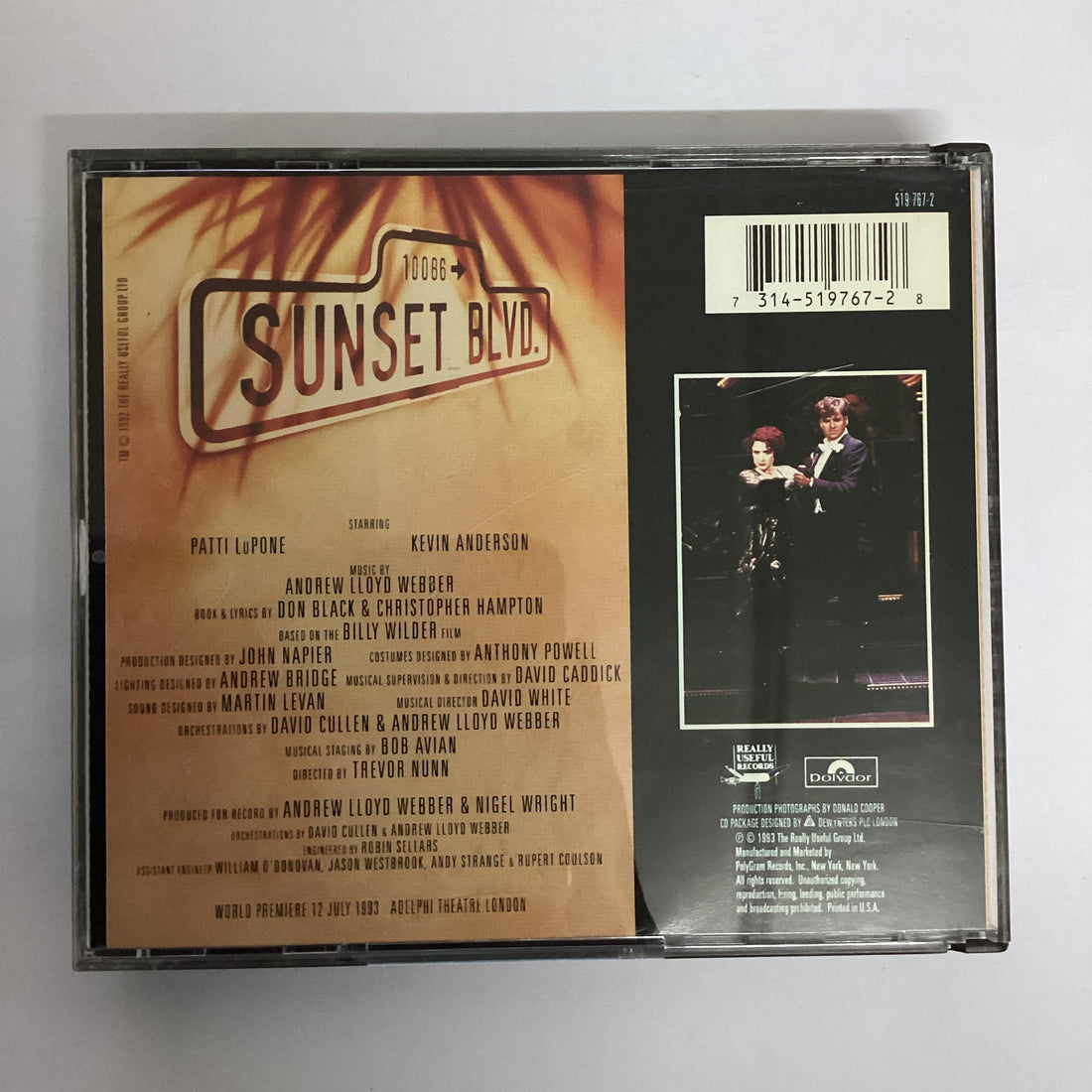 ซีดี Andrew Lloyd Webber - Sunset Boulevard World Premiere Recording CD VG 2CDs
