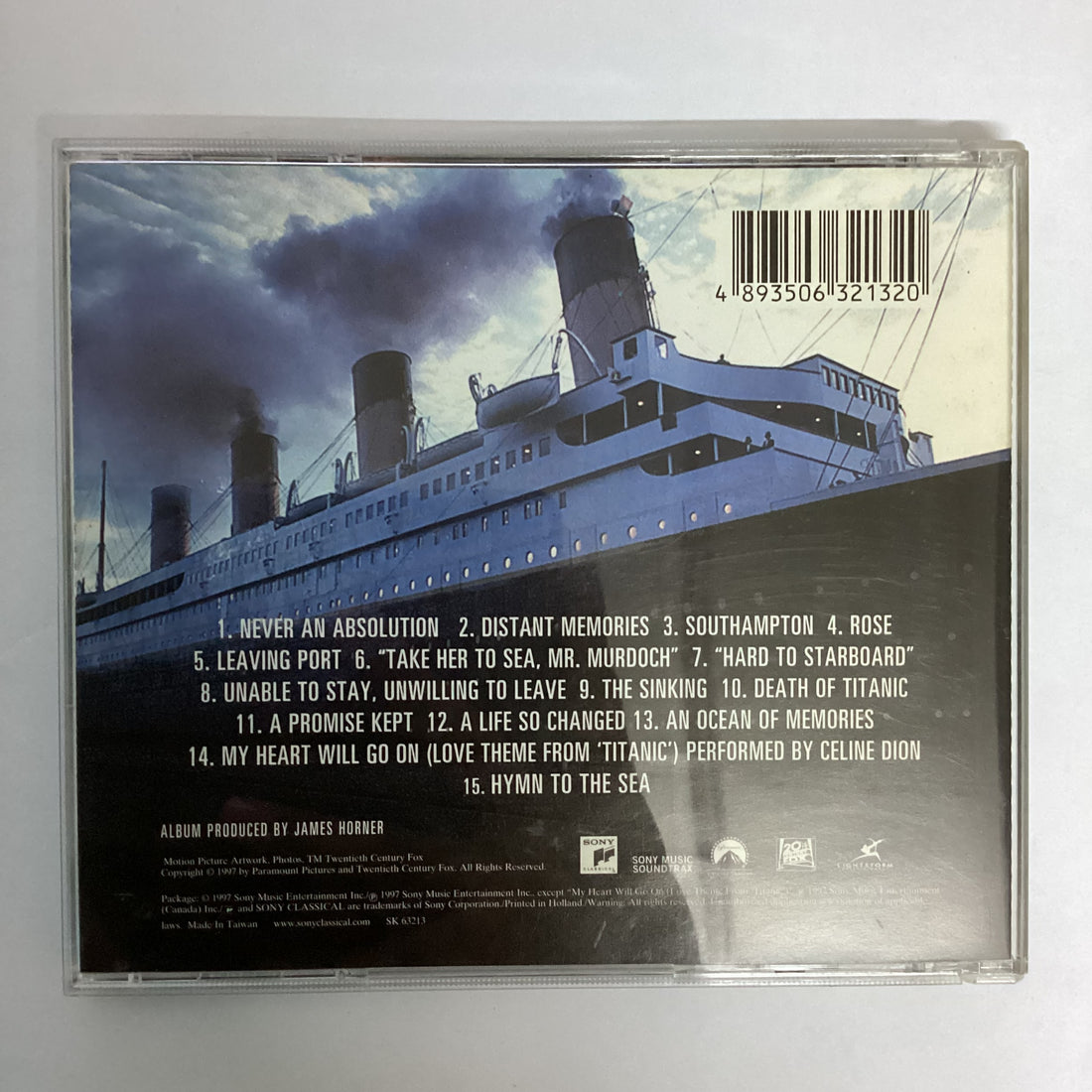 ซีดี James Horner - Titanic Music From The Motion Picture CD VG+