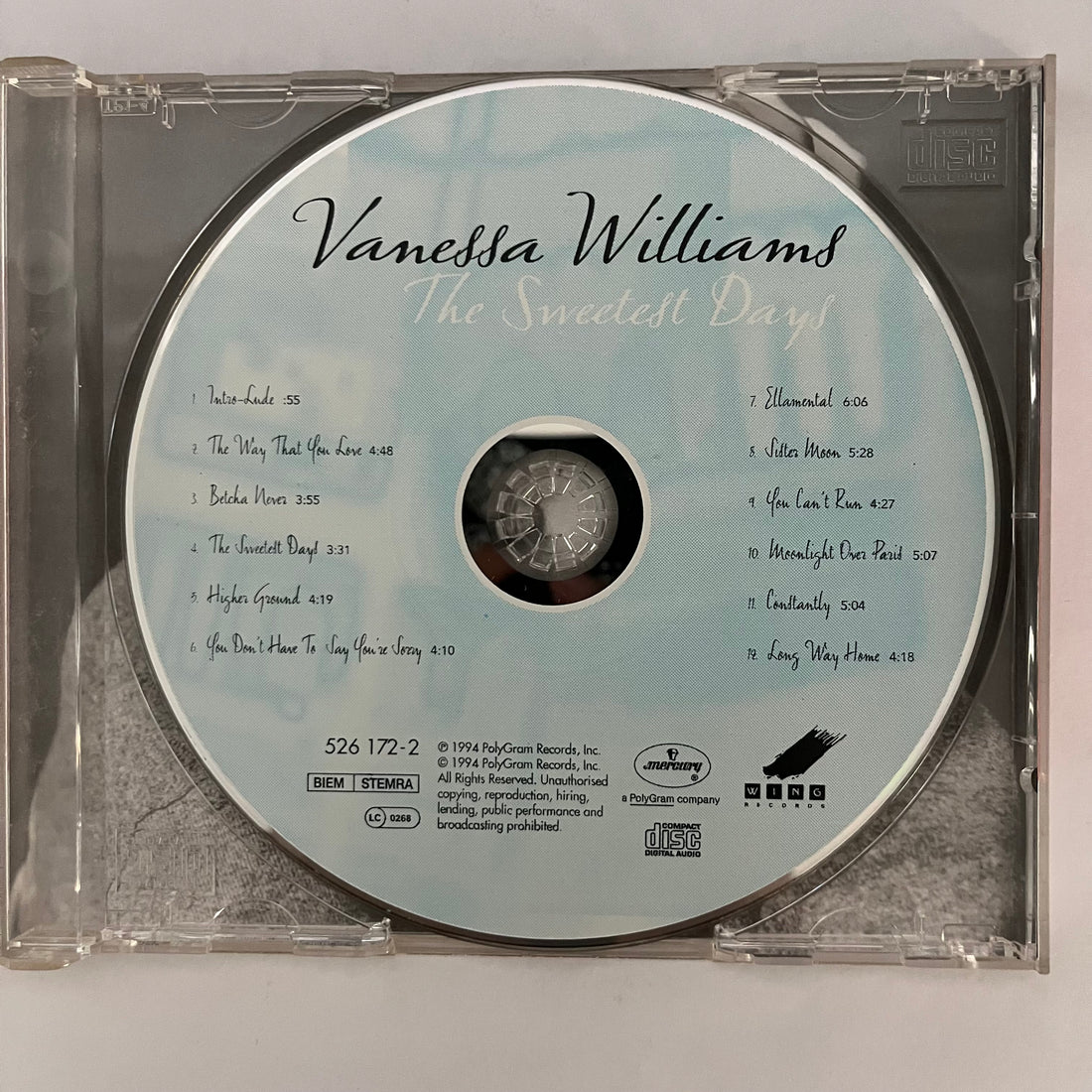 ซีดี Vanessa Williams - The Sweetest Days CD VG+