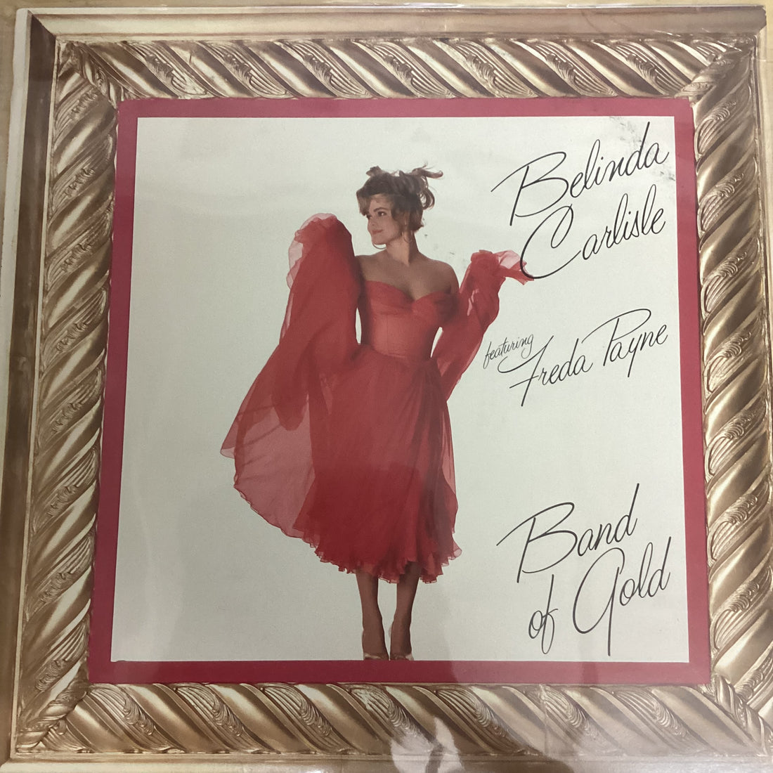 แผ่นเสียง Belinda Carlisle Featuring Freda Payne - Band Of Gold Extended Mix Vinyl VG+ แผ่นสี