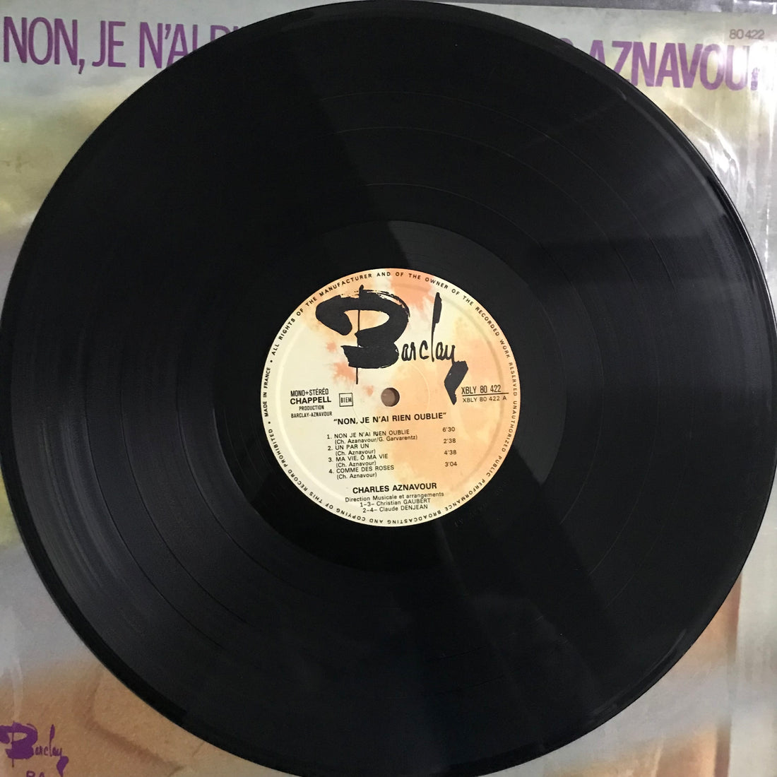 แผ่นเสียง Charles Aznavour - Non, Je N'ai Rien Oublié Vinyl VG+
