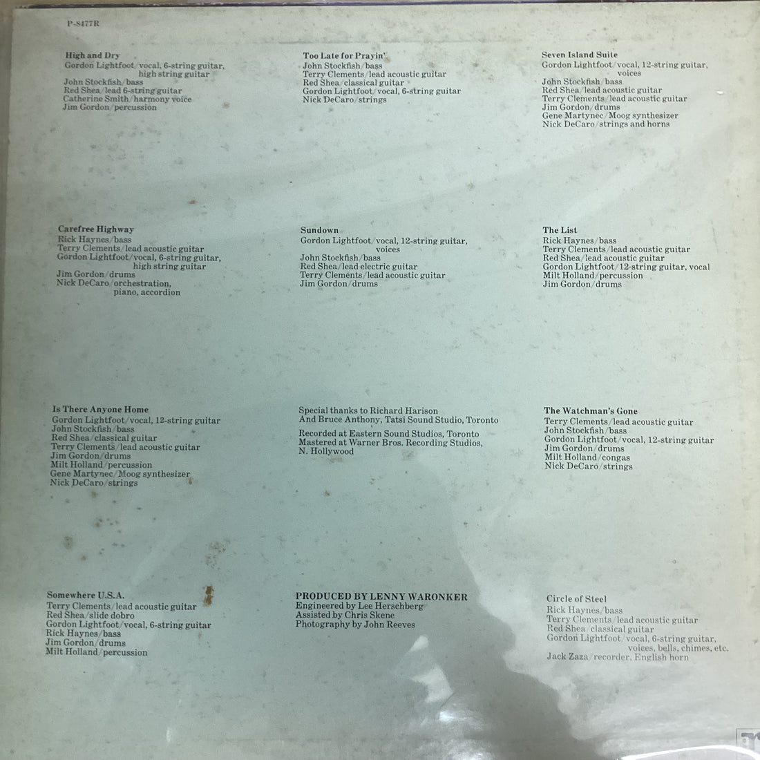 แผ่นเสียง Gordon Lightfoot - Sundown Vinyl VG+