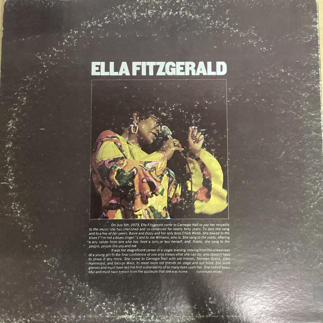 แผ่นเสียง Ella Fitzgerald - Newport Jazz Festival Live At Carnegie Hall, July 5, 1973 Vinyl VG+