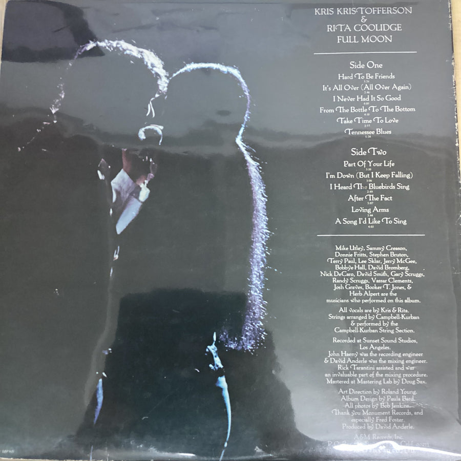 แผ่นเสียง Kris Kristofferson & Rita Coolidge - Full Moon Vinyl VG+