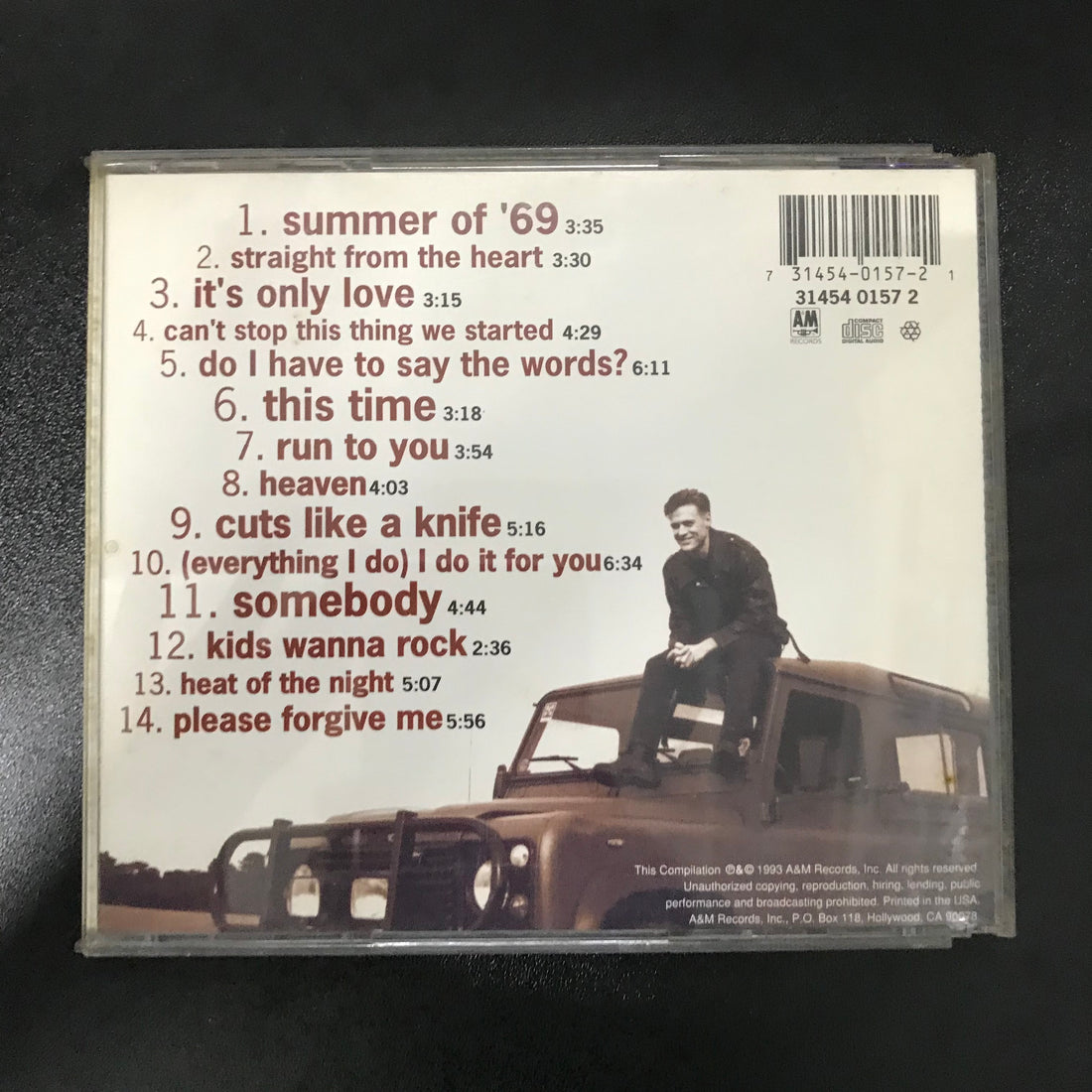 ซีดี Bryan Adams - So Far So Good CD VG+
