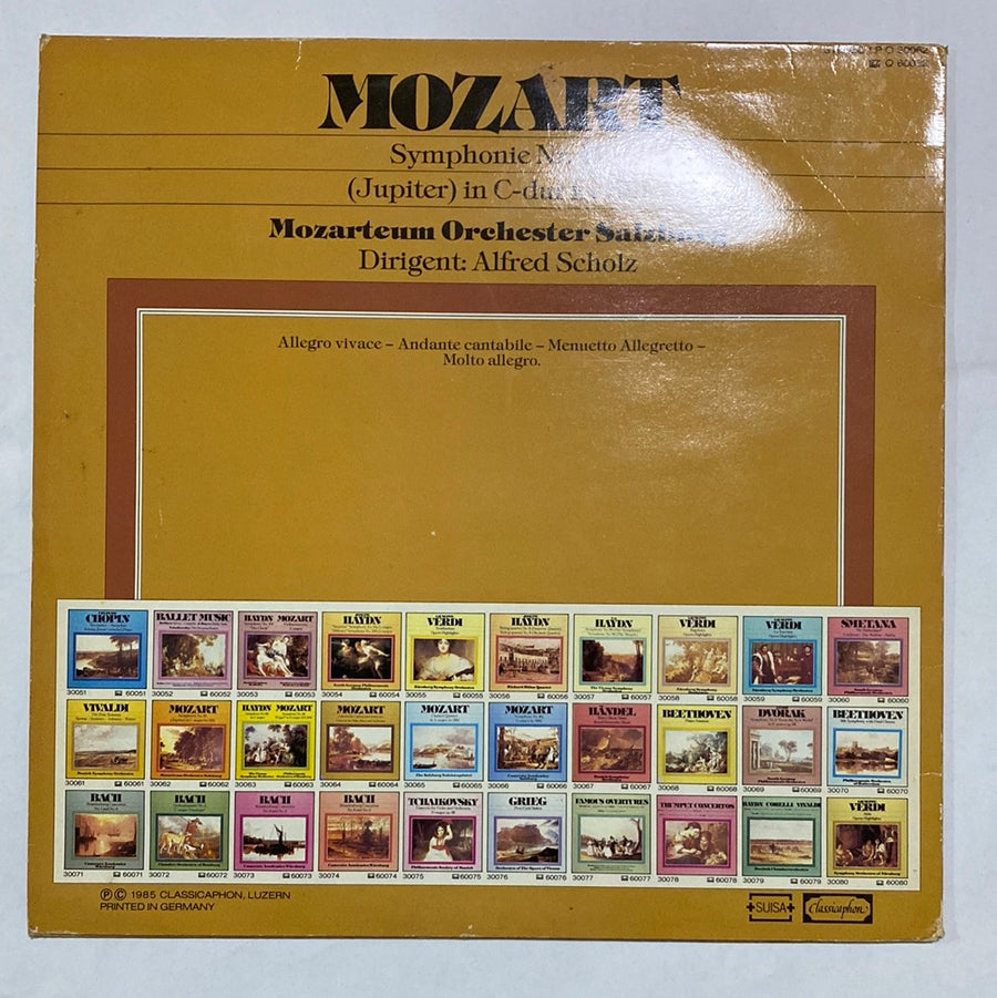 แผ่นเสียง Wolfgang Amadeus Mozart, Das Mozarteum Orchester Salzburg Conductor: Alfred Scholz - Symphony No.41 In C Major K551 'Jupiter' (Vinyl) (VG)