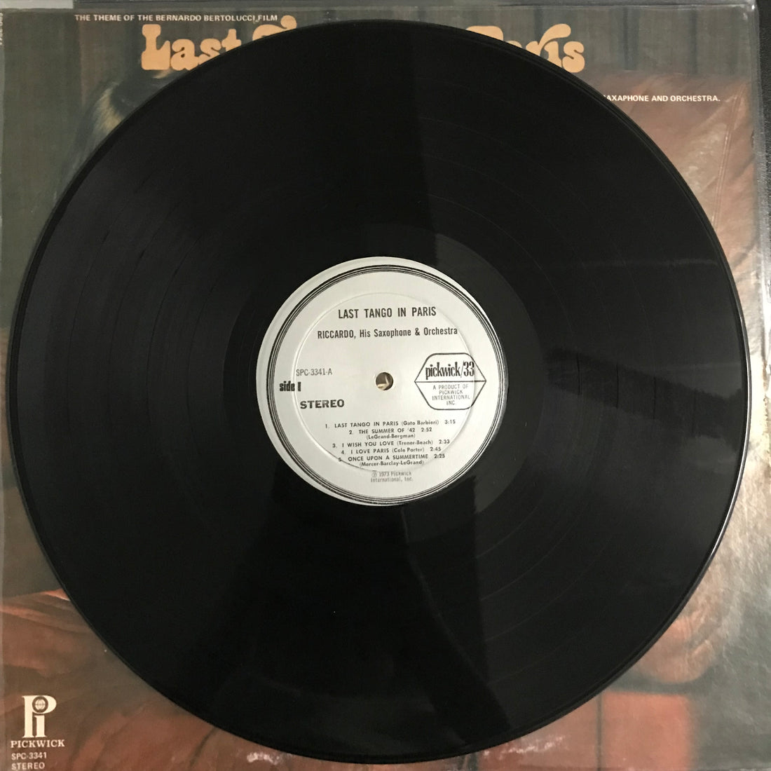 แผ่นเสียง Riccardo, His Saxophone & Orchestra - Theme From Last Tango In Paris & Sensual Love Songs Vinyl VG+