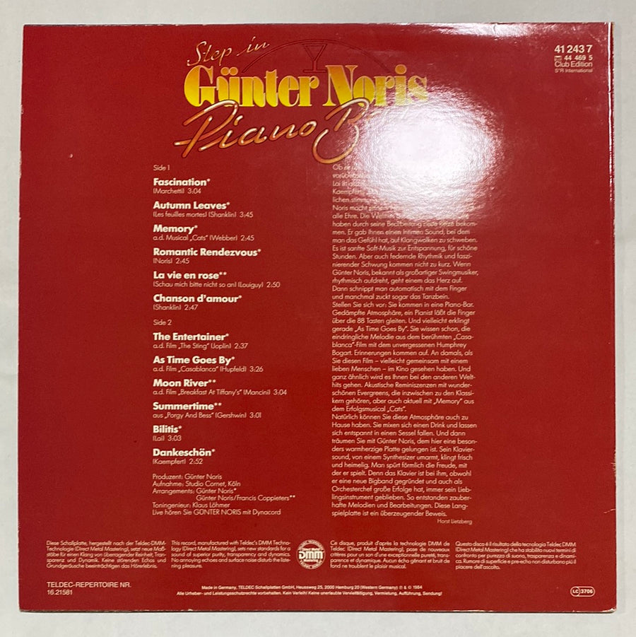 แผ่นเสียง Günter Noris - Step In Günter Noris Piano Bar (Vinyl) (VG)