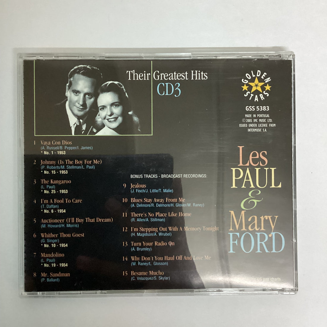 ซีดี Les Paul & Mary Ford - Vaya Con Dios - Their Greatest Hits CD VG+ 3CDs