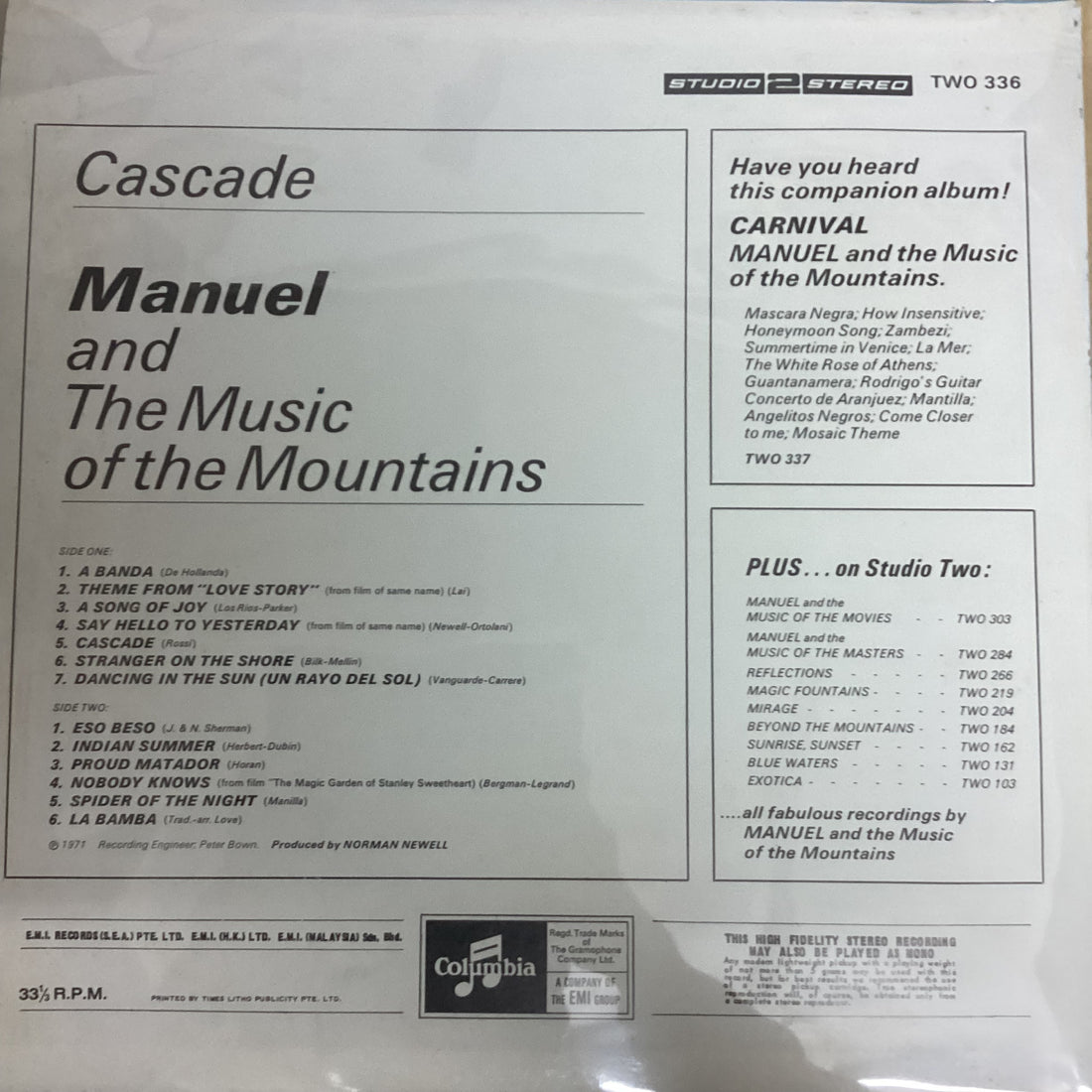แผ่นเสียง Manuel And His Music Of The Mountains - Cascade Vinyl VG+