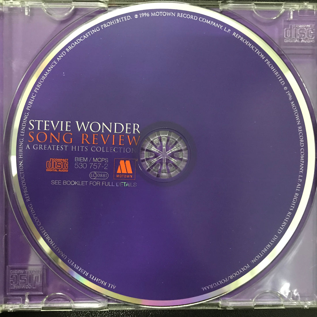 ซีดี Stevie Wonder - Song Review - A Greatest Hits Collection CD VG+