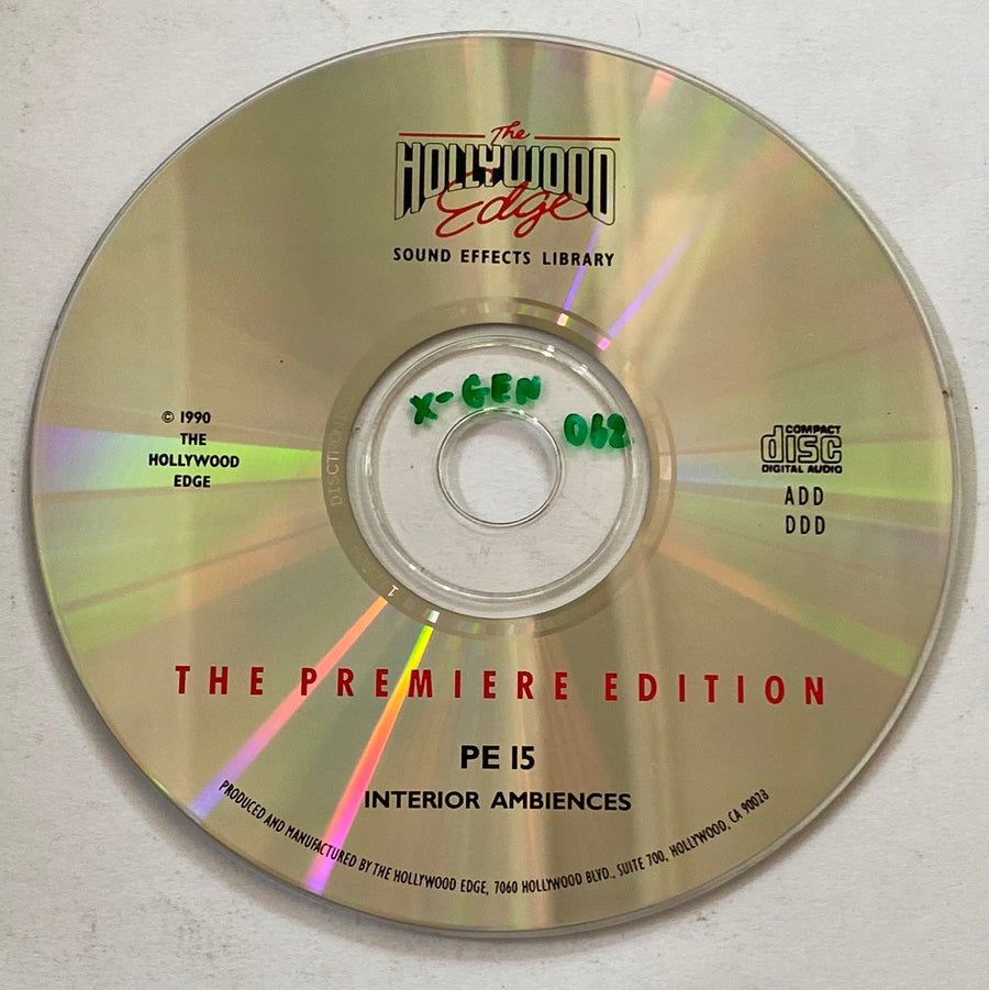 ซีดี The Hollywood Edge - The Premiere Edition Interior Crowds and Ambiences 15 (CD) (VG+)