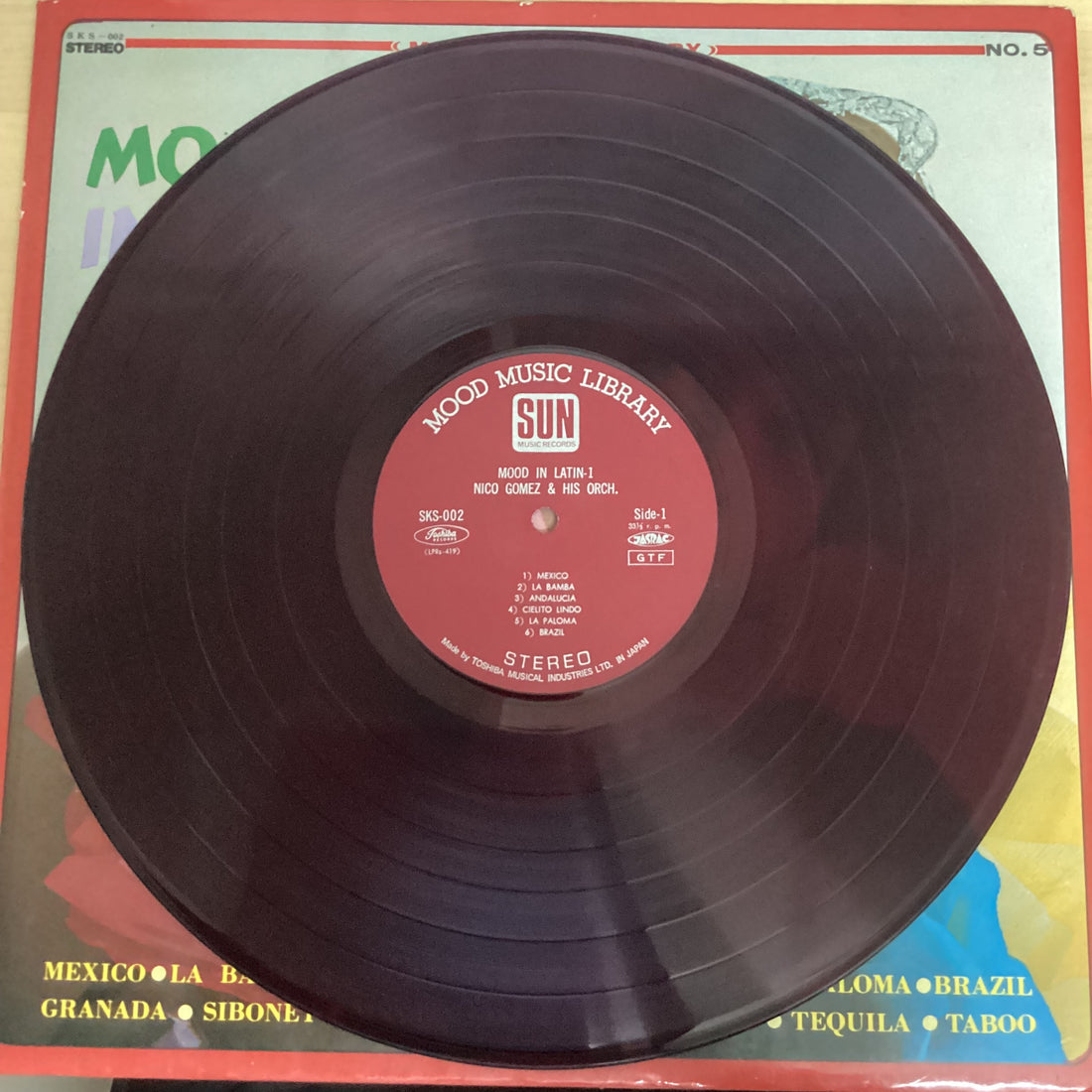 แผ่นเสียง Nico Gomez And His Orchestra, Los Sol De Mexicana - Mood In Latin 1 = ムードインラテン・1 Vinyl VG+ แผ่นสี