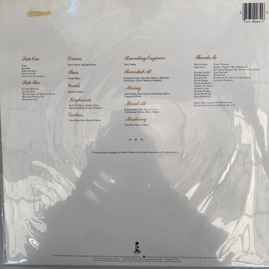 แผ่นเสียง Robert Palmer - Pride Vinyl VG+
