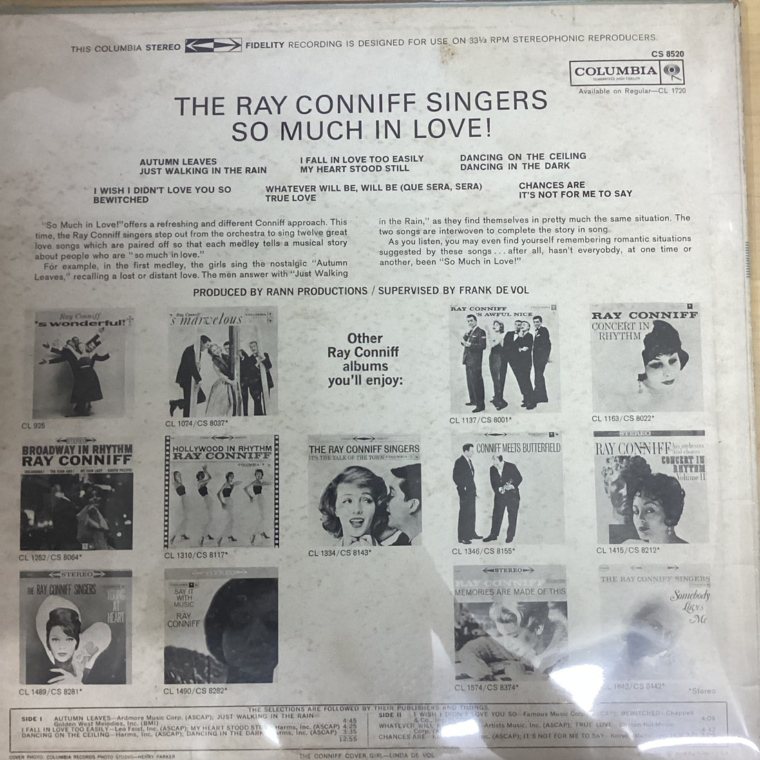แผ่นเสียง Ray Conniff And The Singers - So Much In Love Vinyl VG+