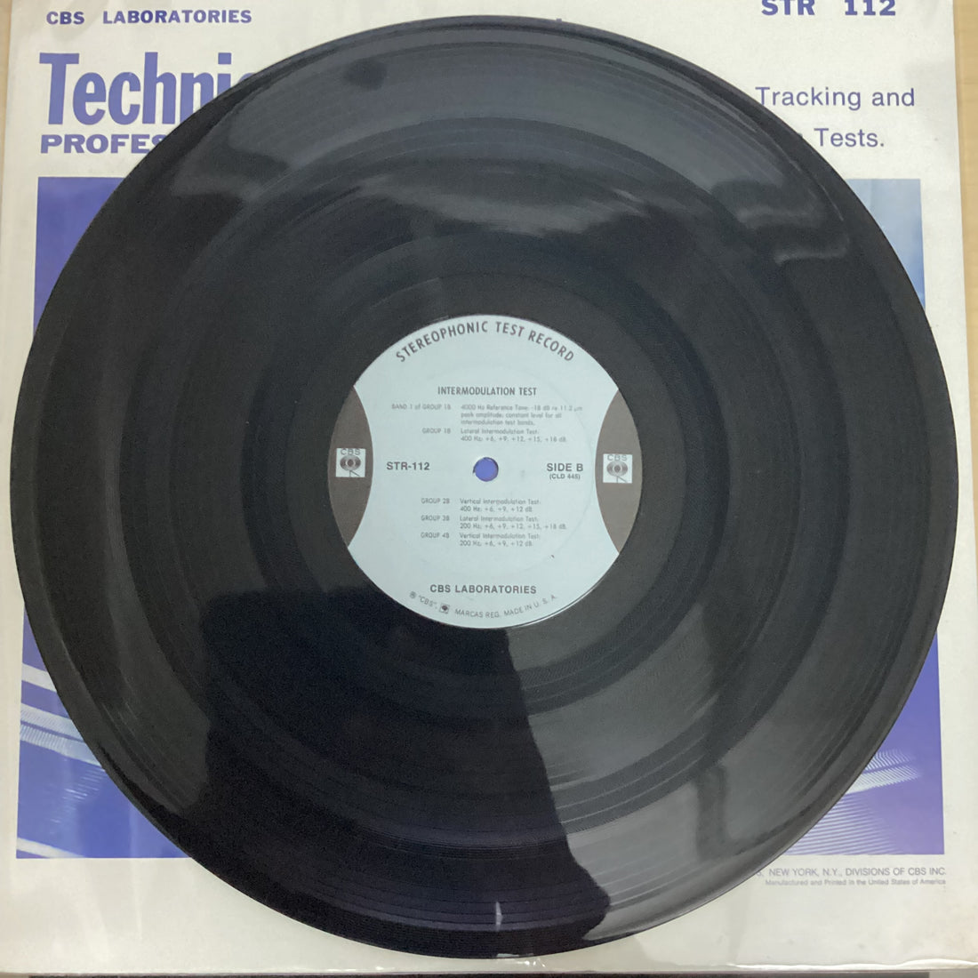แผ่นเสียง CBS Laboratories - Professional Test Record - Square Wave, Tracking And Intermodulation Tests Vinyl VG+