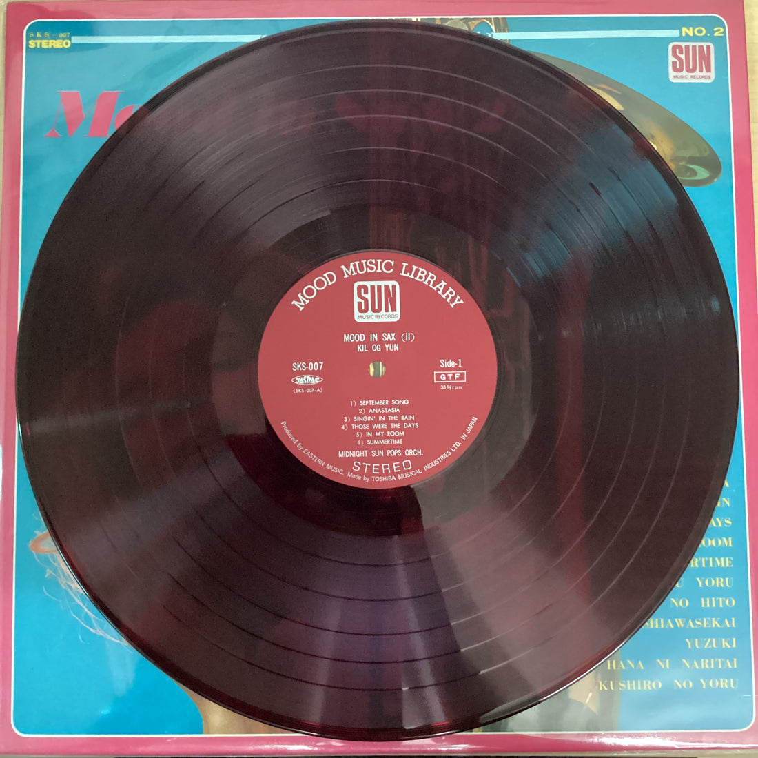 แผ่นเสียง Midnight Sun Pops Orchestra, Kil Og Yun - Mood In Sax 2 = ムード・イン・サックス 2 Vinyl VG+ แผ่นสี