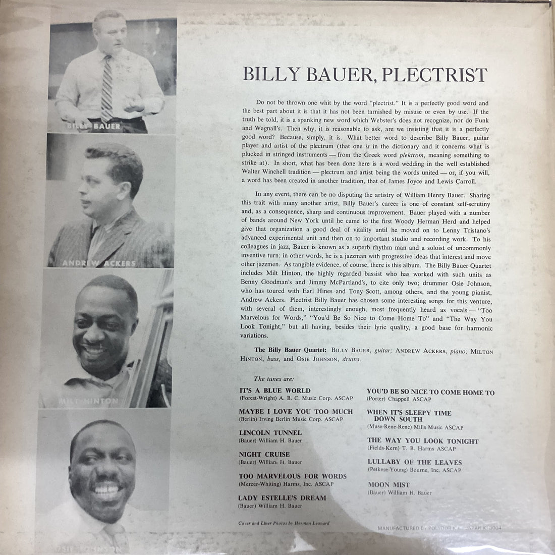 แผ่นเสียง Billy Bauer - Plectrist Vinyl VG+