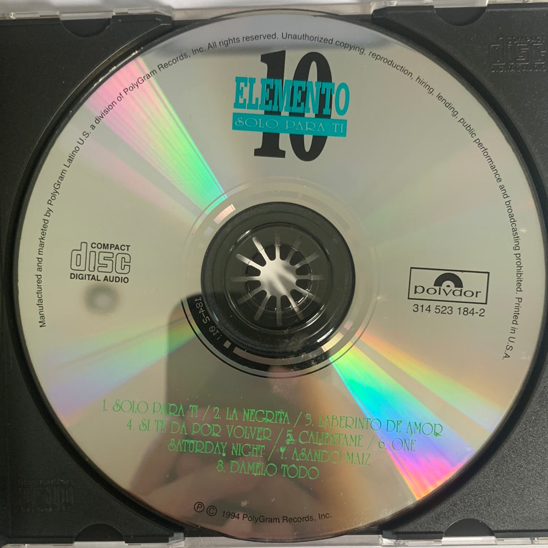 ซีดี Elemento 10 - Solo Para Ti  (CD) (VG+)