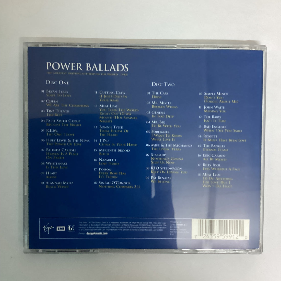 ซีดี Various - Power Ballads - The Greatest Driving Anthems In The World...Ever! CD NM or M- 2CDs