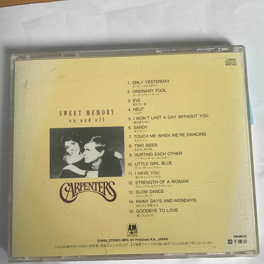 ซีดี Carpenters - Sweet Memory - On And Off CD VG+