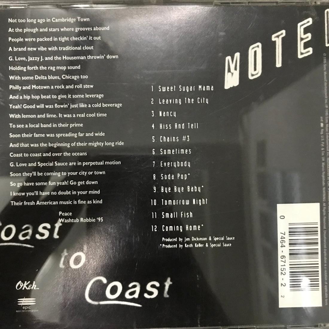 ซีดี G. Love & Special Sauce - Coast To Coast Motel CD VG+