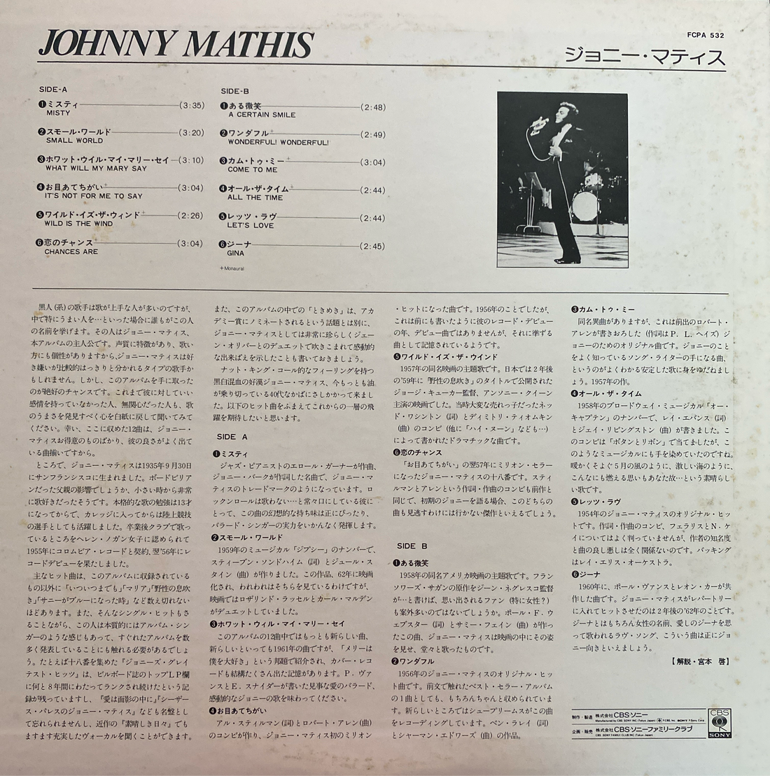 แผ่นเสียง Johnny Mathis - Johnny Mathis (Vinyl) (VG+)