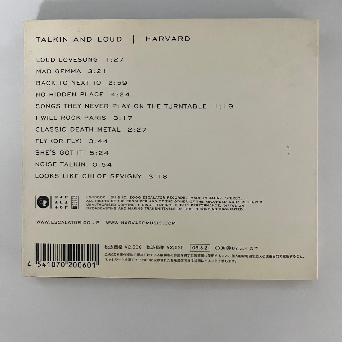 ซีดี Harvard - Talkin And Loud CD VG