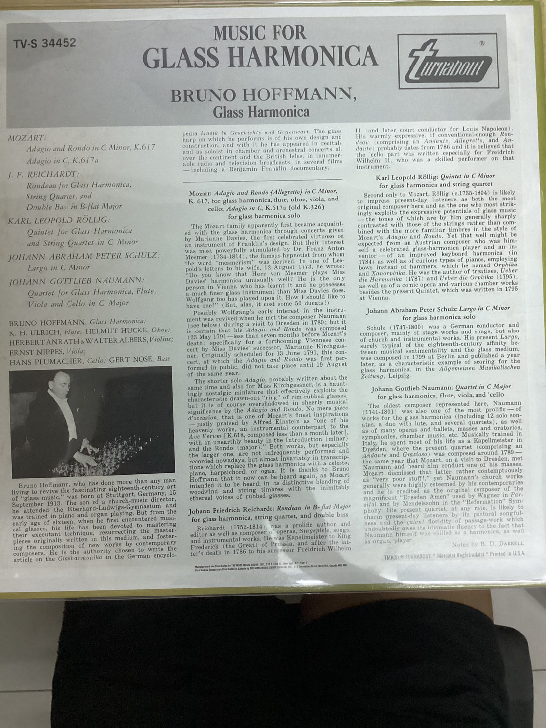 แผ่นเสียง Bruno Hoffmann - Music For Glass Harmonica Vinyl VG+
