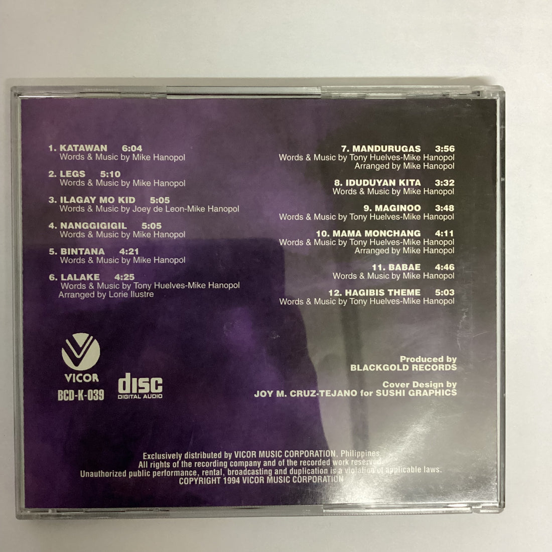 ซีดี Hagibis - Katawan CD VG+