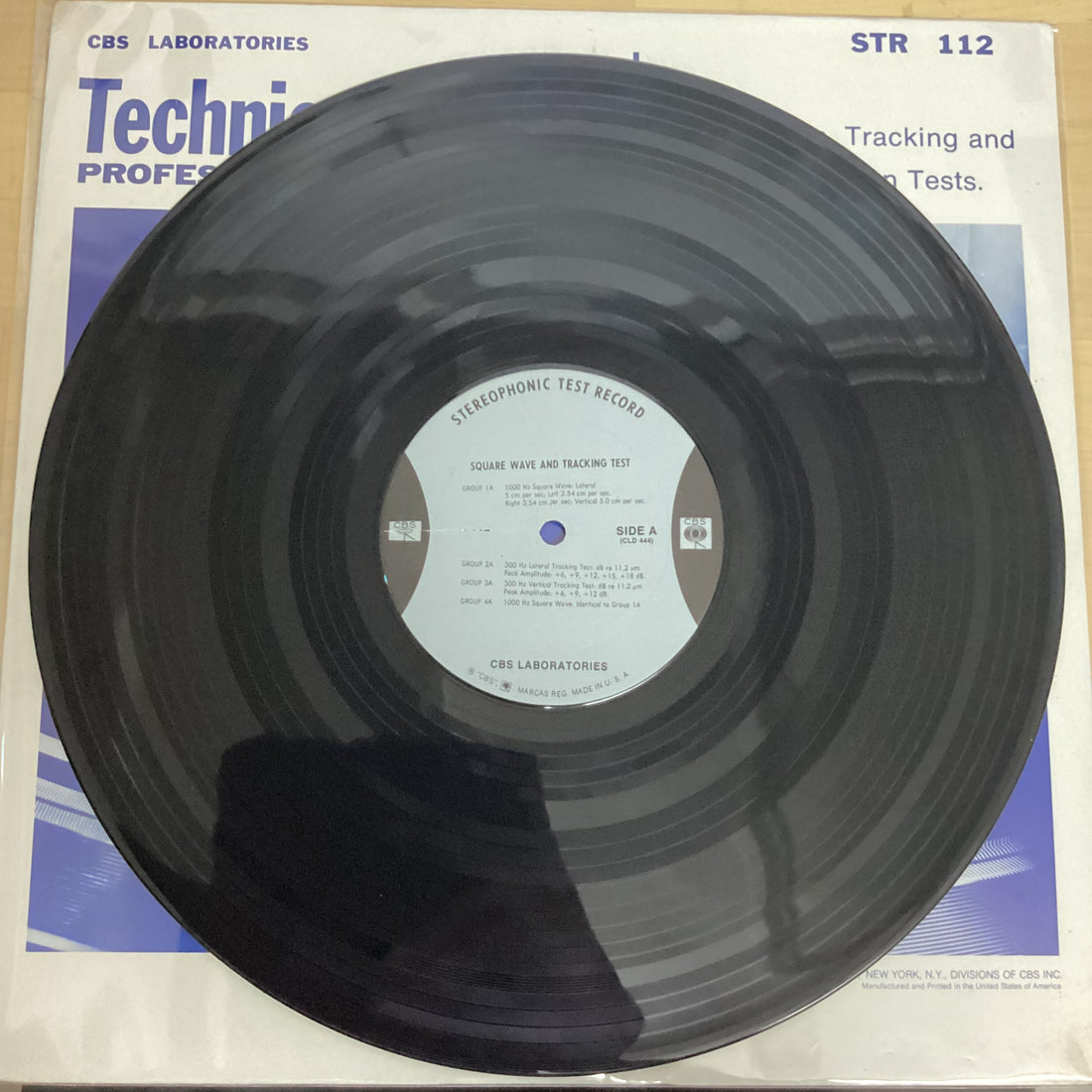 แผ่นเสียง CBS Laboratories - Professional Test Record - Square Wave, Tracking And Intermodulation Tests Vinyl VG+