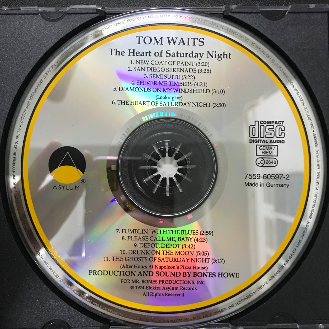 ซีดี Tom Waits - The Heart Of Saturday Night CD VG+
