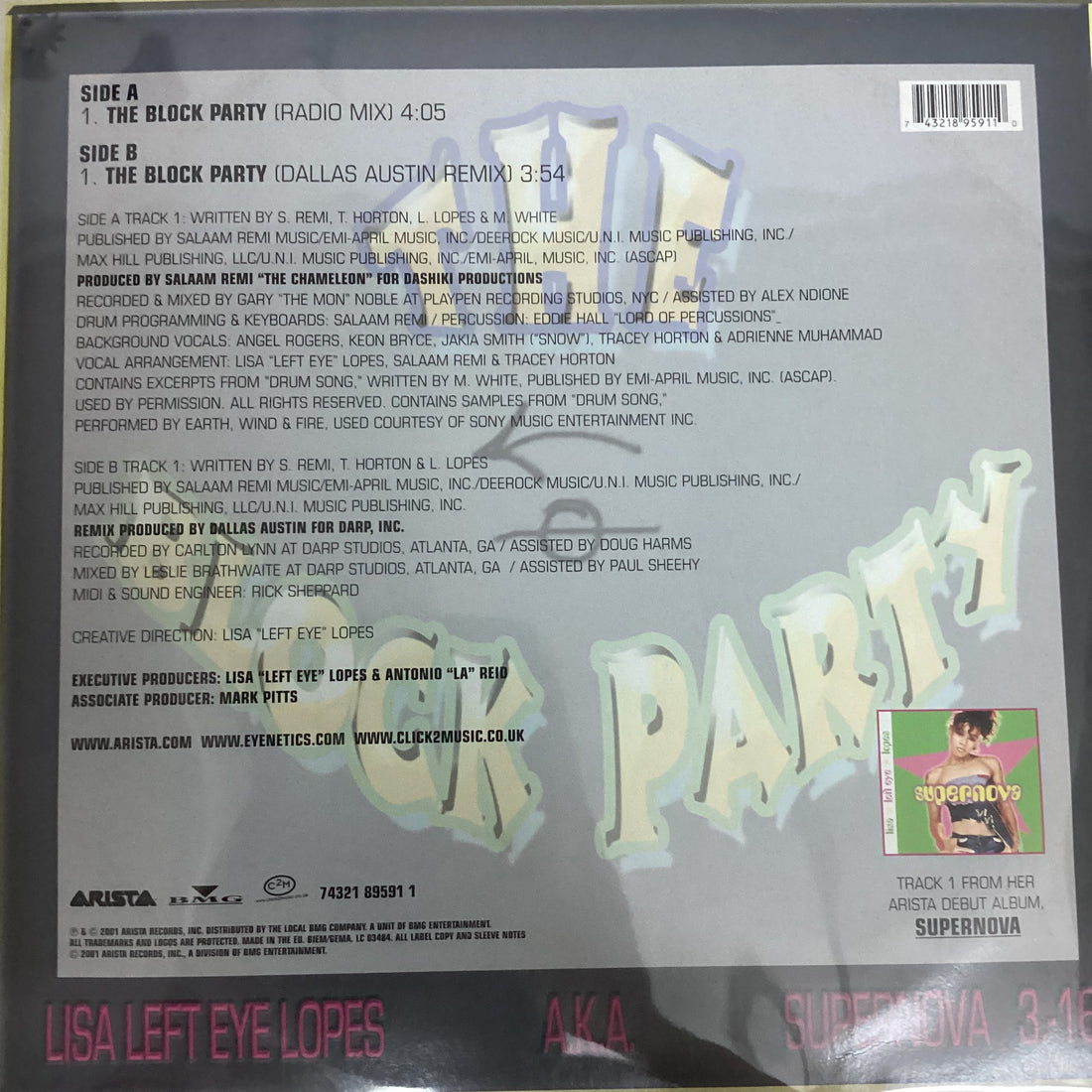 แผ่นเสียง Lisa "Left Eye" Lopes - The Block Party Vinyl VG+