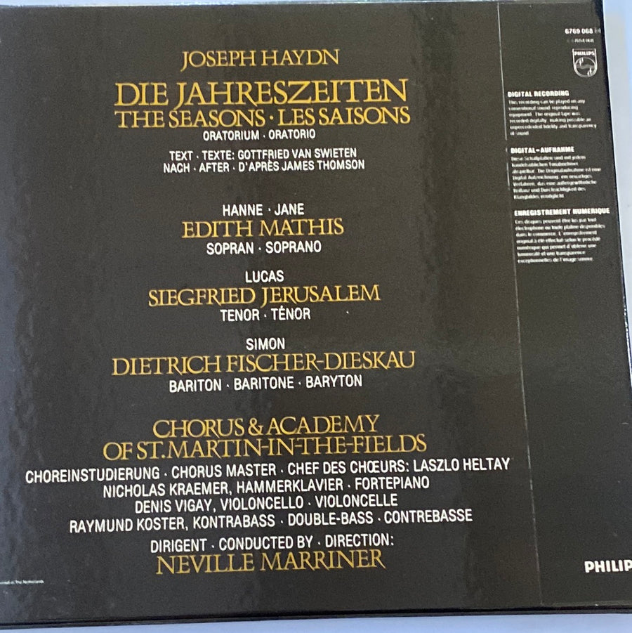 แผ่นเสียง Joseph Haydn, Edith Mathis, Dietrich Fischer-Dieskau, Siegfried Jerusalem, Chorus Of St Martin In The Fields And The Academy Of St. Martin-in-the-Fields, Sir Neville Marriner - Die Jahreszeiten - Gesamtaufnahme (Vinyl) (NM)