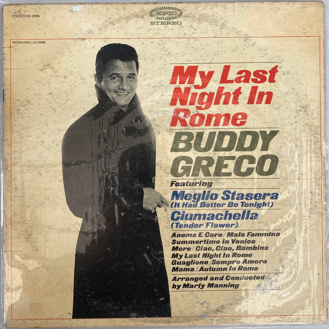 แผ่นเสียง Buddy Greco - My Last Night In Rome Vinyl VG+