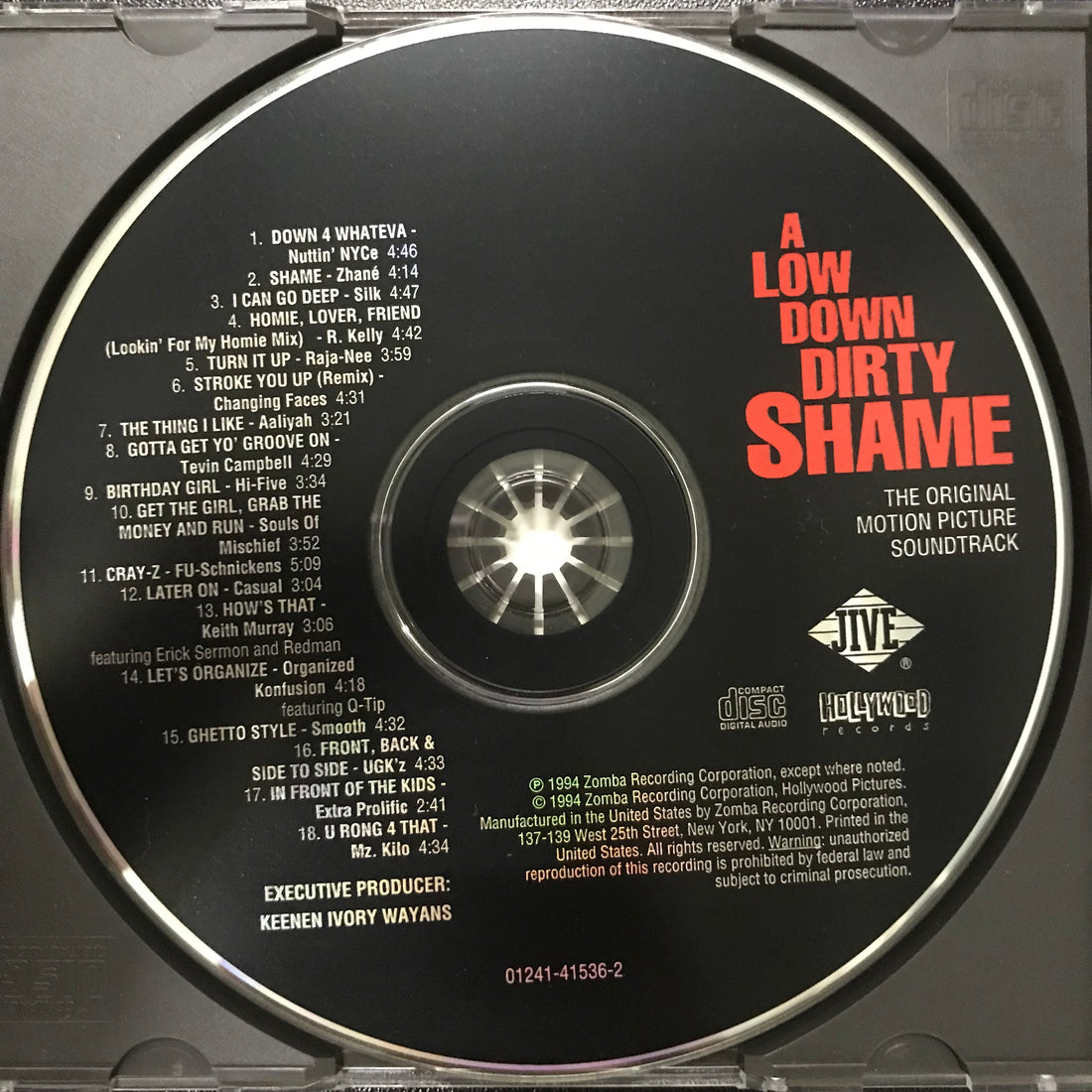 ซีดี Various - A Low Down Dirty Shame The Original Motion Picture Soundtrack CD VG+