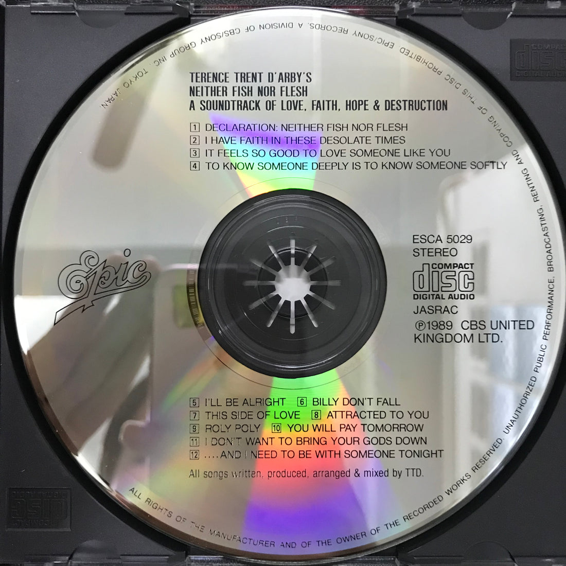 ซีดี Terence Trent D'Arby - Terence Trent D'Arby's Neither Fish Nor Flesh: A Soundtrack Of Love, Faith, Hope, And Destruction CD VG+