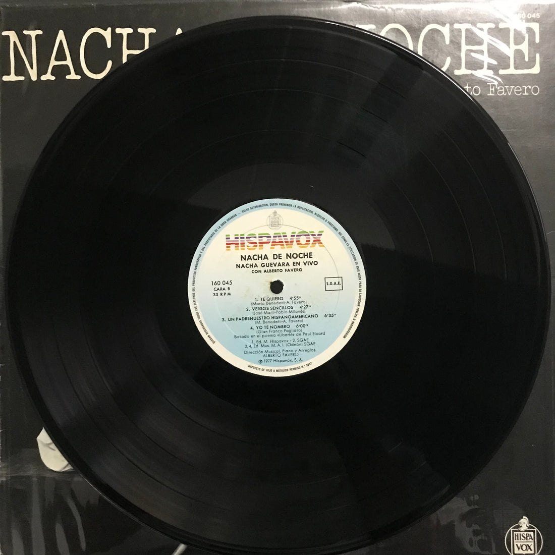 แผ่นเสียง Nacha Guevara / Alberto Favero - Nacha De Noche Vinyl VG+