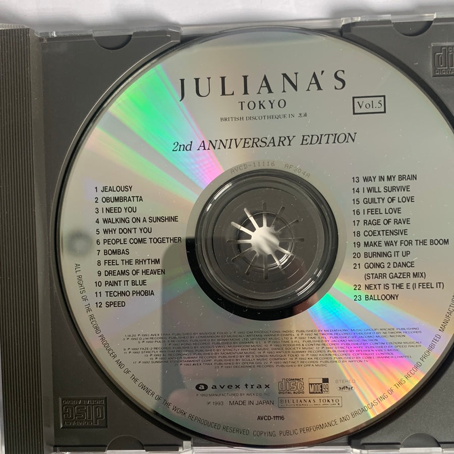 ซีดี Various - Juliana's Tokyo Vol. 5 ● 2nd Anniversary Edition CD VG+