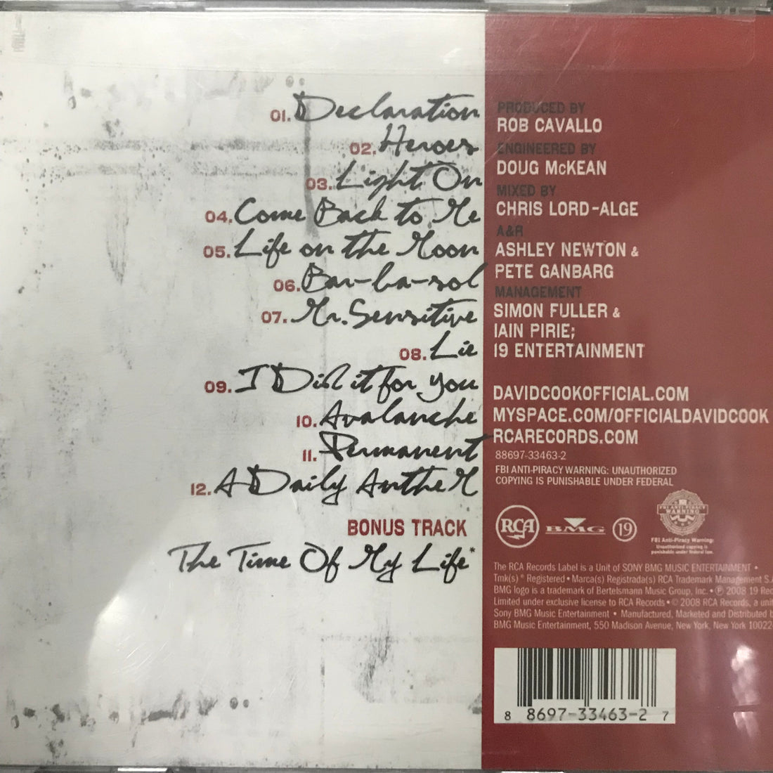 ซีดี David Cook - David Cook CD VG+
