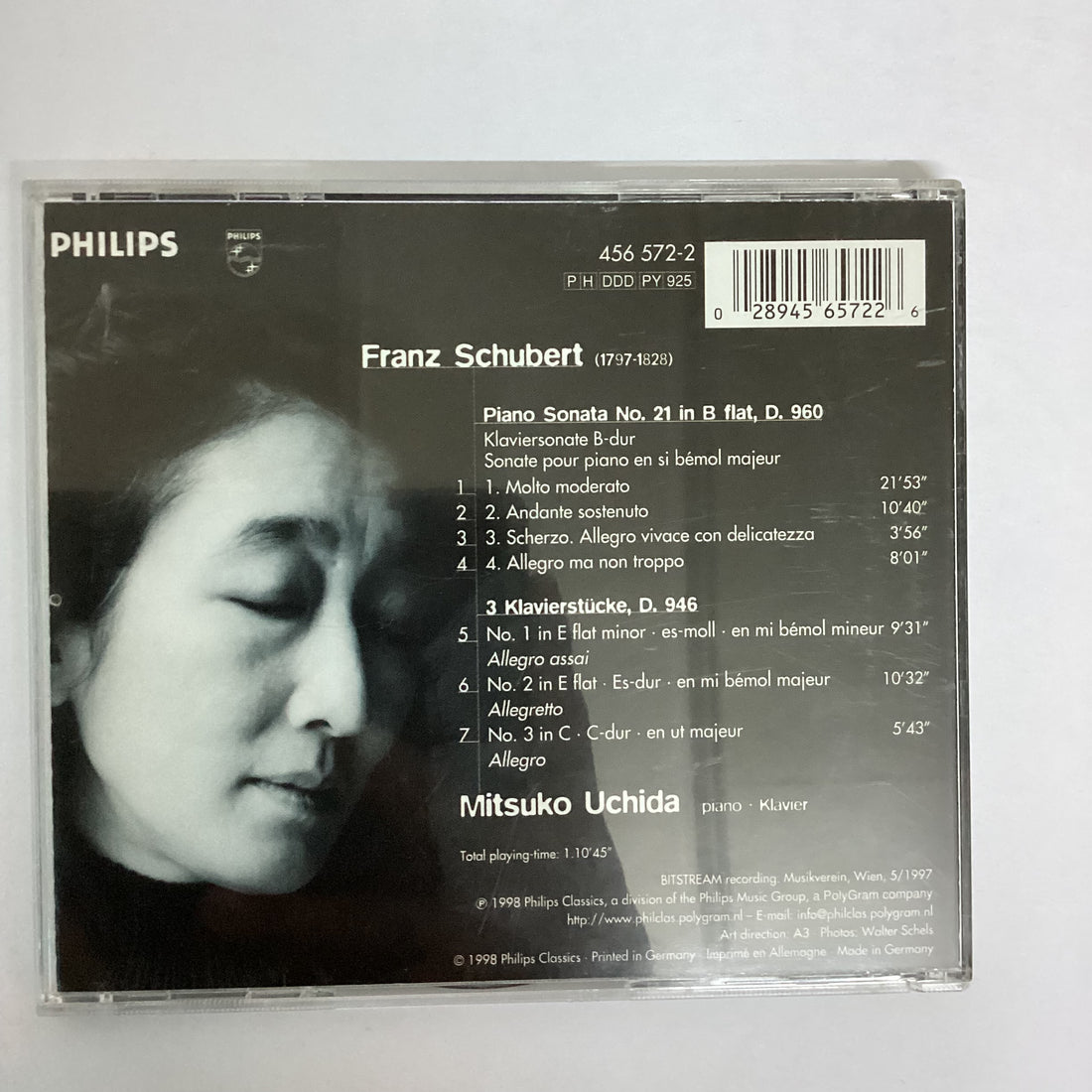 Franz Schubert / Mitsuko Uchida - Piano Sonata D. 960 • 3 Klavierstücke D. 946 CD VG+